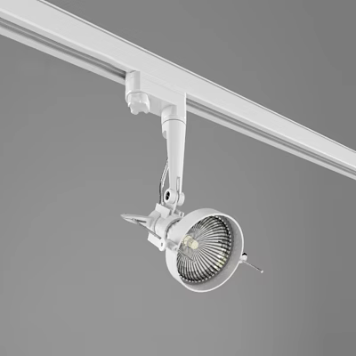 White Track Mounted Downlight Spotlight With Adjustable Design For Ceiling Lighting 3d model