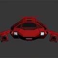 Red Low Poly Concept Car Featuring Stylish 3D Design And Aerodynamic Structure 3d model