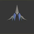 Futuristic Mechanical Device With Blue Glowing Blades And Silver Metallic Structure