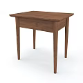 Simple Wooden Bedside Table With Single Drawer And Sturdy Legs Design 3d model