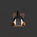 Detailed Modern Orange Helicopter 3D Model With Rotors And Black Accents