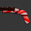Festive Red And White Striped Candy Cane With Chocolate Top And White Bow Decoration