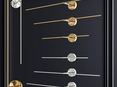 Modern Gold And Silver Wall Sconces With Metal Finish On Black Background 3d model