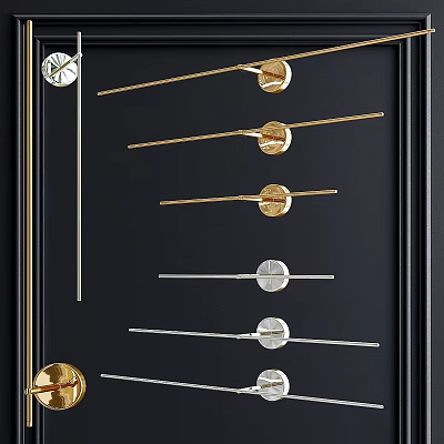 Modern Gold And Silver Wall Sconces With Metal Finish On Black Background 3d model