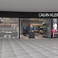 Clothing Store Interior With Hanging Clothes Folded Garments And Display Racks 3d model