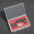 Direct Action Pistol Stored in Red Case with Magazines and Certification Plate