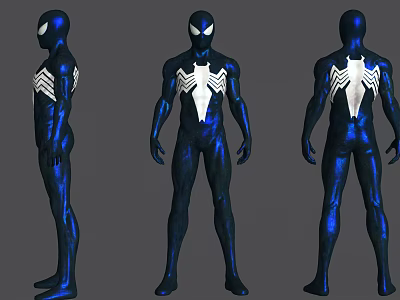 Game Movie Character Black Suit With White Spider Symbol Multiple Angles 3d model
