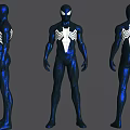 Game Movie Character Black Suit With White Spider Symbol Multiple Angles 3d model