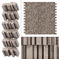 Modern brick stone line brick linear block brick 3d model