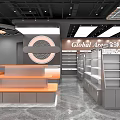Modern Cosmetics Store Interior Design With Makeup Counter Cosmetics Shelves And Display Screens 3d model