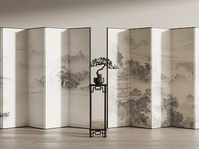 new chinese style screen 3d model new chinese style screen 3d model