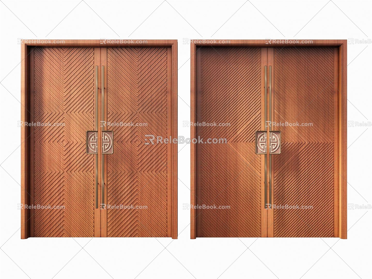 New Chinese Double Door 3d model