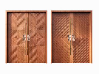 New Chinese Double Door 3d model