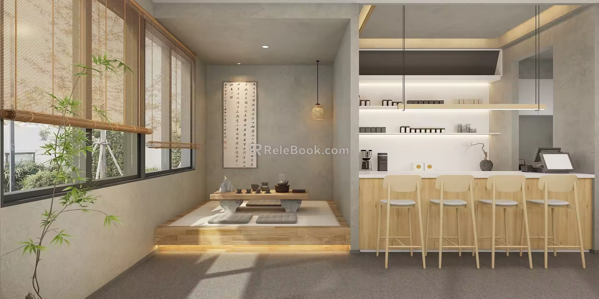 Japanese Reception Area Tea Room Reception Area 3d model