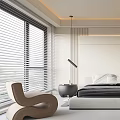 Modern Bedroom Interior With King Size Bed Window And Minimal Decor