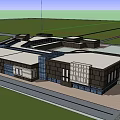 Modern Shopping Mall Atrium With Glass Facade Urban Surroundings And Pedestrian Activity