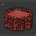 Garden Ornament Wire Mesh Cage Filled With Stones And Central Soil Bed