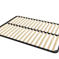 Sturdy Bed Frame Slat Support With Beige Wooden Slats And Black Border