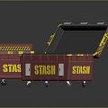 Durable Red and Yellow Storage Boxes with STASH Design for Organizing Items