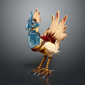 Armored Avian Creature With Knight Inspired Armor Golden Feathers And Metal Claws 3D Model Design