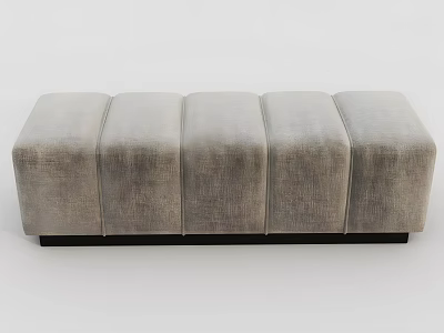 Gray Fabric Sofa Bench with Sectional Cushions and Dark Base Modern Living Room Furniture 3d model