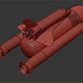Detailed Space Shuttle Rocket Model With Orange Fuel Tank And White Boosters