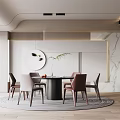 Elegant Modern Restaurant Interior With Round Dining Table And Marble Accents