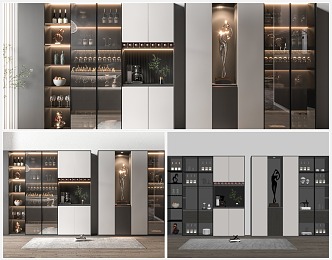 Modern Wine Cabinet 3d model