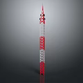 Red And White Communication Tower With Steel Frame And Top Antennas