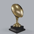 Golden Football Trophy with Shiny Metallic Surface and Black Base for Sports Championship Award