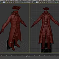 Black Long Character Coat with Hat Costume for Role Playing Game Outfits