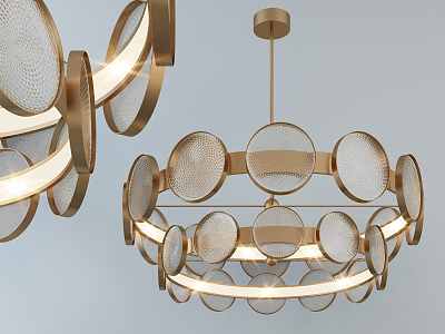 Post-modern chandelier fashion simple metal chandelier 3d model