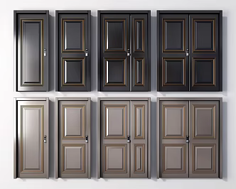 Modern security door entry door 3d model