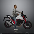 Modern White And Red Sports Motorcycle With Black Accents And Red Rims