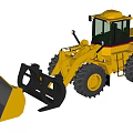 CAT 938F Yellow Functional Loader With Front Bucket And Large Tires 3d model