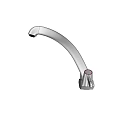 Modern Stainless Steel Faucet With Double Handles And Curved Spout Design