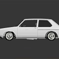 Stylish VW Classic White Hatchback with Sporty Wheels on Reflective Surface