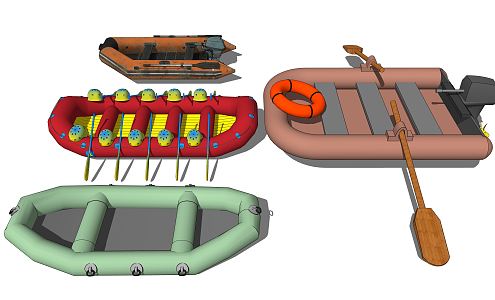 modern lifeboat inflatable lifeboat 3d model