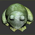 Green Frog Shaped Decorative Furniture With Textured Body And Yellow Belly
