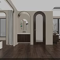 Elegant Modern Clubhouse Interior With Lounge Area Marble Floors And Chandelier