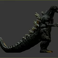 Detailed Dinosaur Sculpture with Green Skin Dorsal Spines Open Mouth Standing Pose
