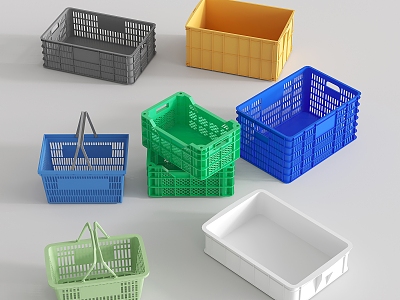 Plastic Basket Vegetable Basket Turnover Basket Fruit Basket Egg Basket Storage Basket Supermarket Shopping Basket model