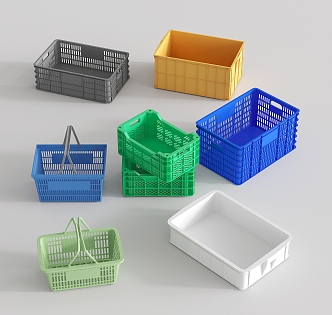 Plastic Basket Vegetable Basket Turnover Basket Fruit Basket Egg Basket Storage Basket Supermarket Shopping Basket 3d model