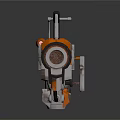 Modern Metallic Rocket Launcher With Orange Black Details And Mechanical Parts
