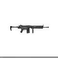 Tactical Military Weapon Rifle With Magazine Barrel Grip And Metallic Design