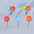 Colorful Balloons In Various Colors Arranged On Sticks With Shadows