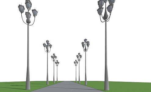 Street lamp high pole street lamp municipal street lamp outdoor street lamp 3d model