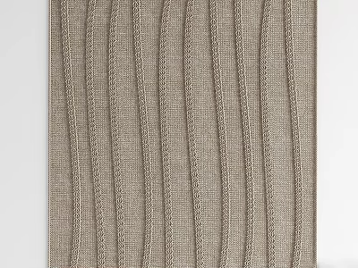 Modern Minimalist Woven Textured Wall Decor With Vertical Stripes And Beige Neutral Design 3d model