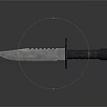 Tactical Military Dagger With Sharp Serrated Blade And Black Handle Grip