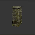 Rough Natural Stone Architectural Column with Octagonal Top and Layered Design